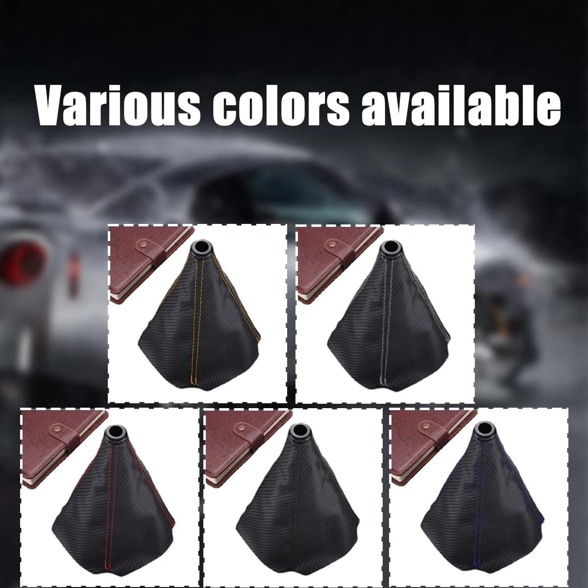 Zipelo Car Shift Boot Cover, Universal Auto Gear Shift Knob Dust Protector, Leather Manual Auto Shifter Shift Boots Cover Gear Stick Gaiter, Vehicle Accessorise for Most Car - Red image number 3