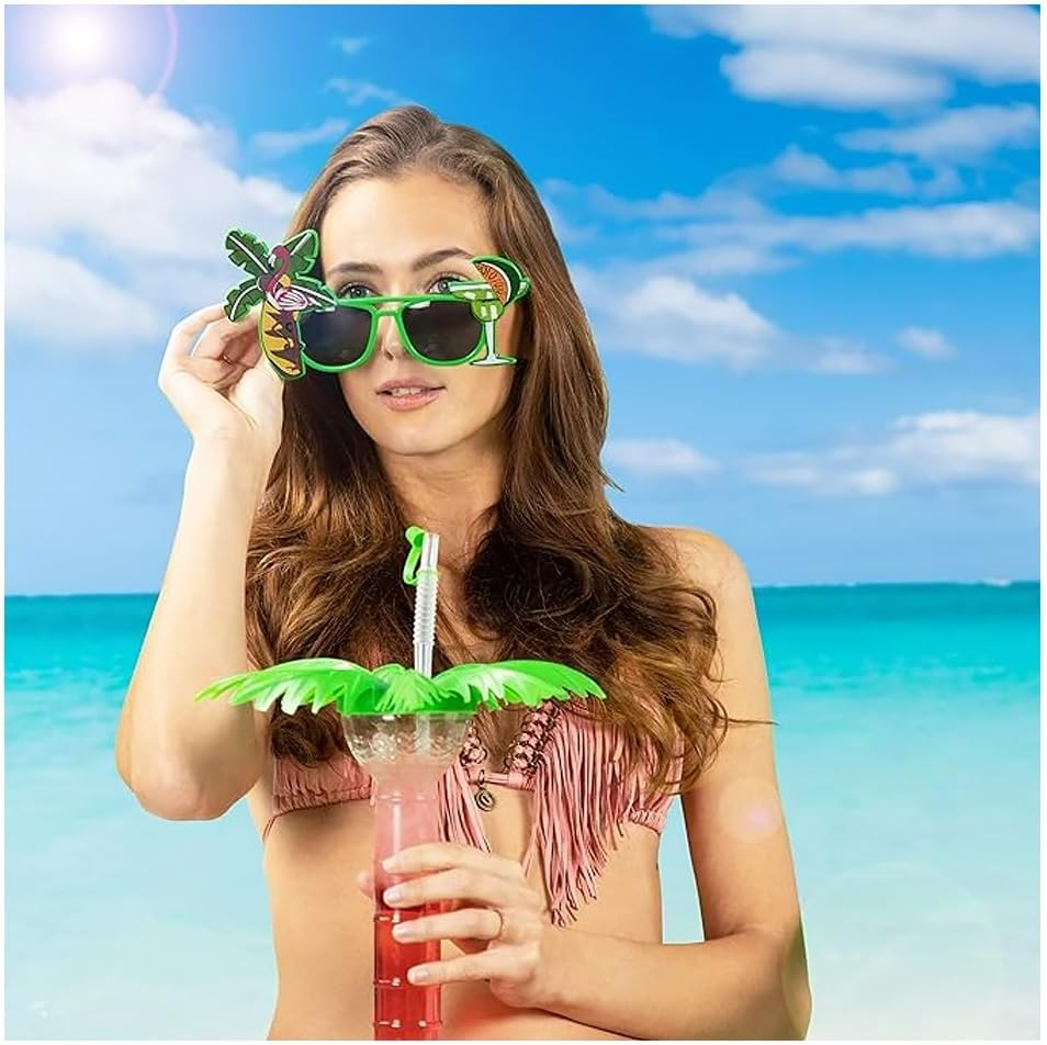 6Pcsparty Glasses Funny Glasses Novelty Party Sunglasses, Accessories Funny Sunglasses Beach Party Decors for Luau Party Supplies image number 1
