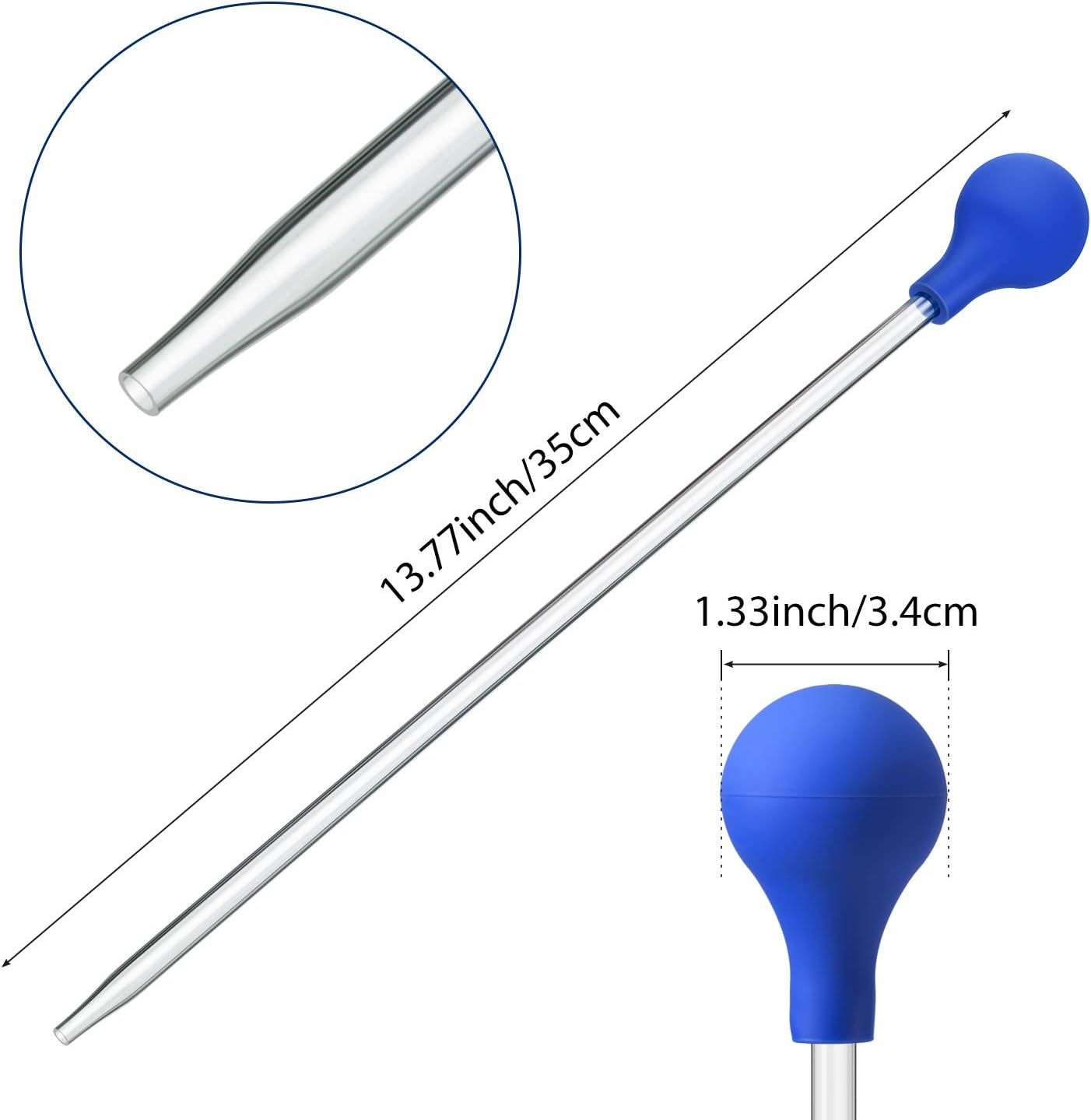 BOAO 2 Sets Long Pipette for Fish Tank Coral Food Feeder Long Syringe Aquarium Coral Feeding Tube for Marine Fish Reef Aquatic Plant Spider Snake Lizard(Blue)