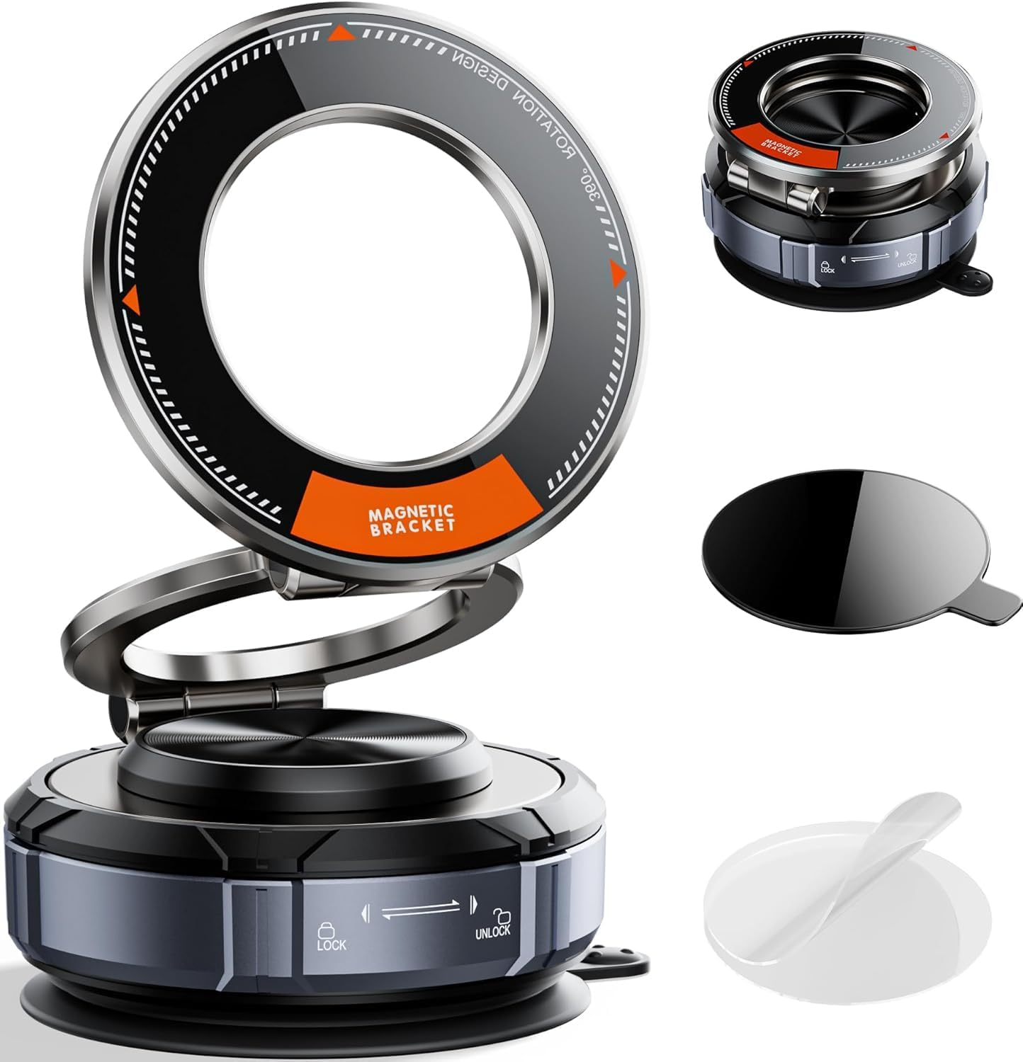 2025 Magnetic 360&deg; Rotating Car Phone Holder - Car Mount, Suction Cup Phone Stand for Iphone 16/15/14 & Android (98LBS) image number 6