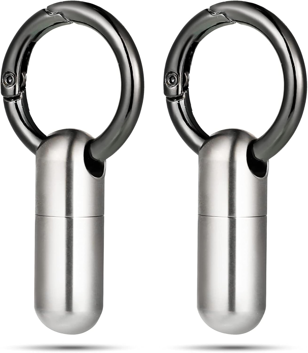 2 Pieces Tiny Keychain Pill Holder, Micro Waterproof Keychain Pill Organiser Pill Container with Keychain, Portable Mini Size Pill Case Pill Box for Outdoor Travel Purse Pocket image number 4