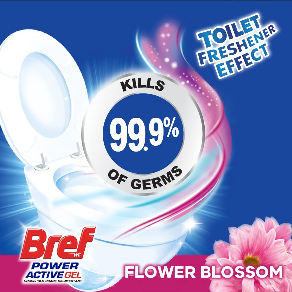Bref Power Active Gel Flower Blossom Toilet Cleaner 700Ml X 8 image number 6