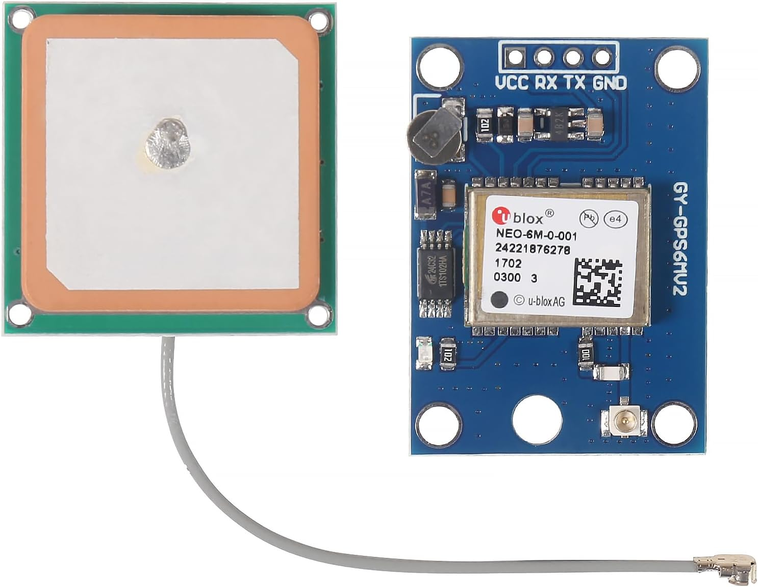 3Pcs GY-NEO6MV2 NEO-6M GPS Module NEO6MV2 with Flight Control EEPROM MWC APM2.5 Large Antenna for for Arduino EEPROM APM 2.5 image number 1