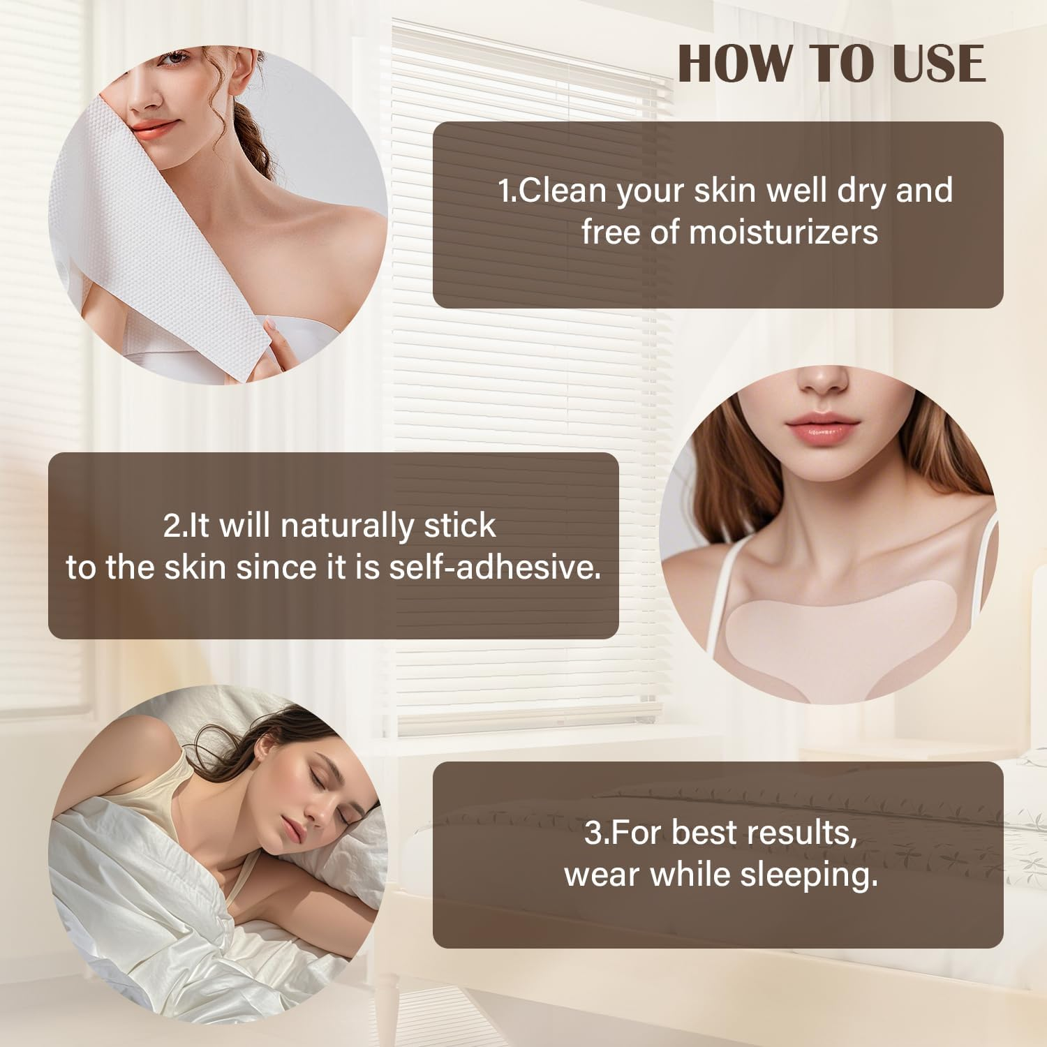 EKIND Silicone Chest Patch anti Wrinkle D&eacute;collet&eacute; Pad Reusable Self Adhesive T Shape Skin Tightening Hydrating Lift for Women (Transparent) image number 1