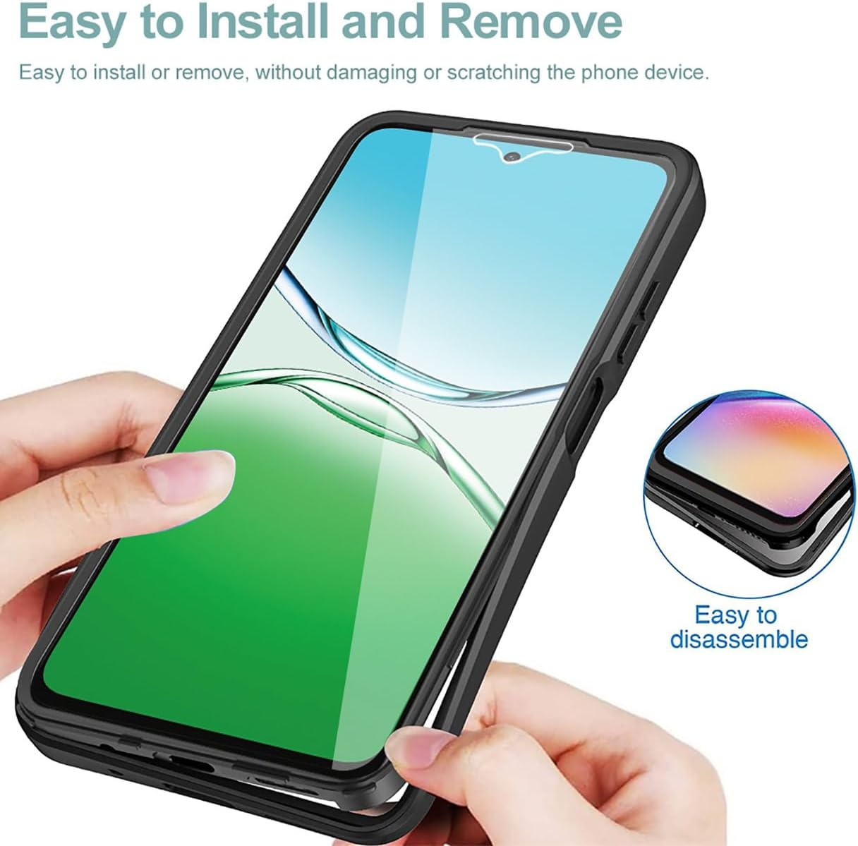 UPLAI Transparent Case for Xiaomi Redmi 15 4G/5G, 360 Degree Full Body Military Grade Shockproof Mobile Phone Case Built-In Screen Protector, Soft TPU Bumper Protective Case, Purple - Green image number 7