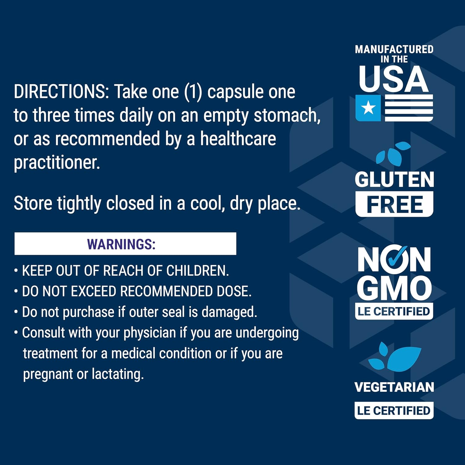 Life Extension L-Lysine 620 MG 100 Veg Caps image number 3