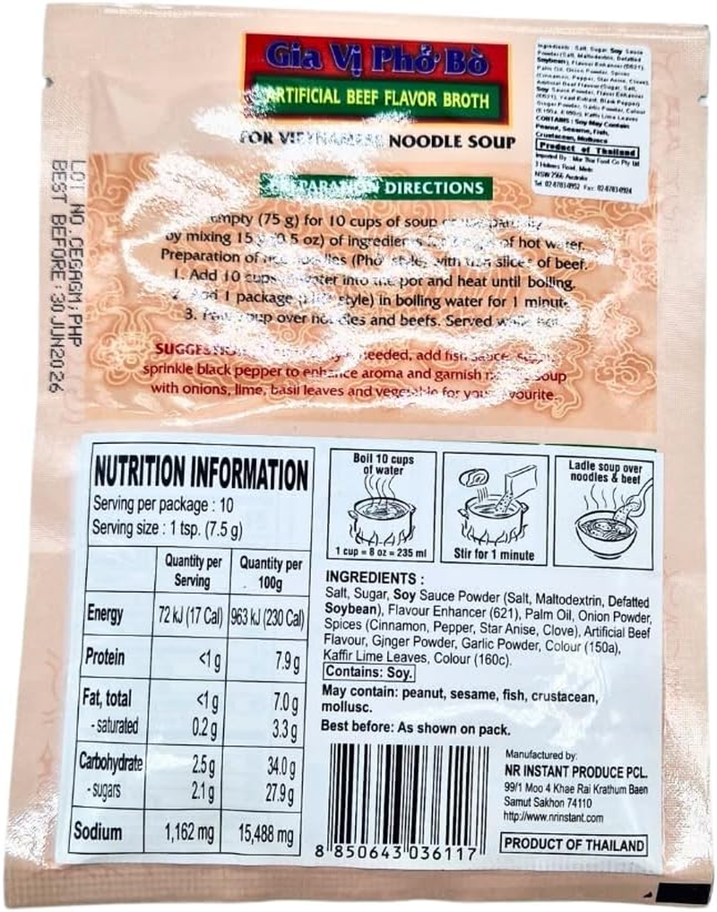 Lee Brand Beef Flavor Broth Pho 75G