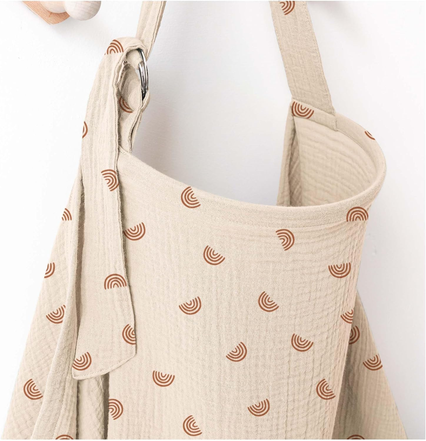 Qunlions Life Muslin Nursing Covers for Breastfeeding, Privacy Breast Feeding Cover with Arch Neckline for Mom and Baby, Breathable 100% Cotton Nursing Apron Multi-Use Stroller Cover (Green)