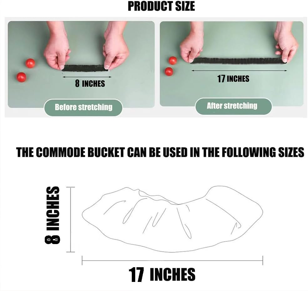 MIUPOO Potty Chair Liners with Elastic, Portable Potty Training Bags, Potty Refill Liners Disposable for Toddlers Kids and Baby,Toilet Seat Cover,100 Pieces,19X8 Inches,Black - Black image number 2