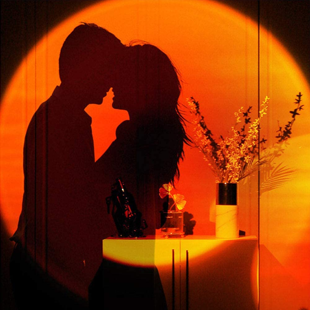Youoklight Sunset Lamp, Projector Sunset Light 10W LED Projection Night Light 180 Degree Rotation Romantic Rainbow Light USB Charging for Photography Party Home Living Room Bedroom Decor, Sunset Red&hellip; - Sunset image number 3