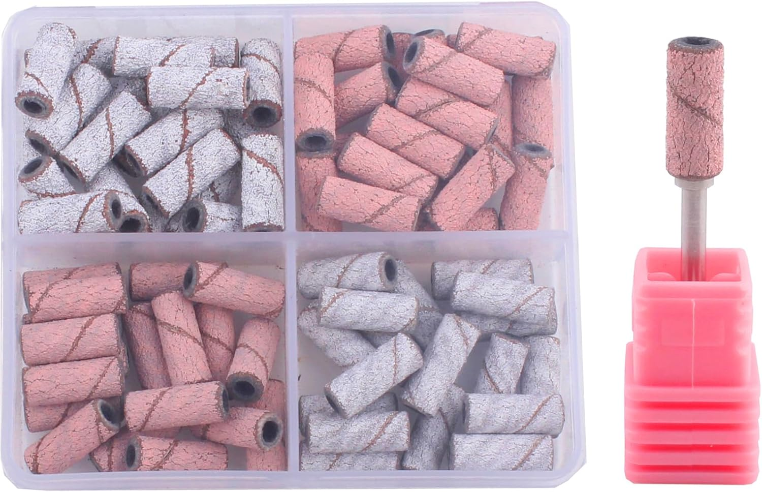 MZCMSL Nail Sanding Bands150 Grit for Nail Drill, 80Pcs Small Sanding Bands Files with 3Mm Mandrel Nail Drill Bit for Acrylic Nail Gel(150#) image number 1