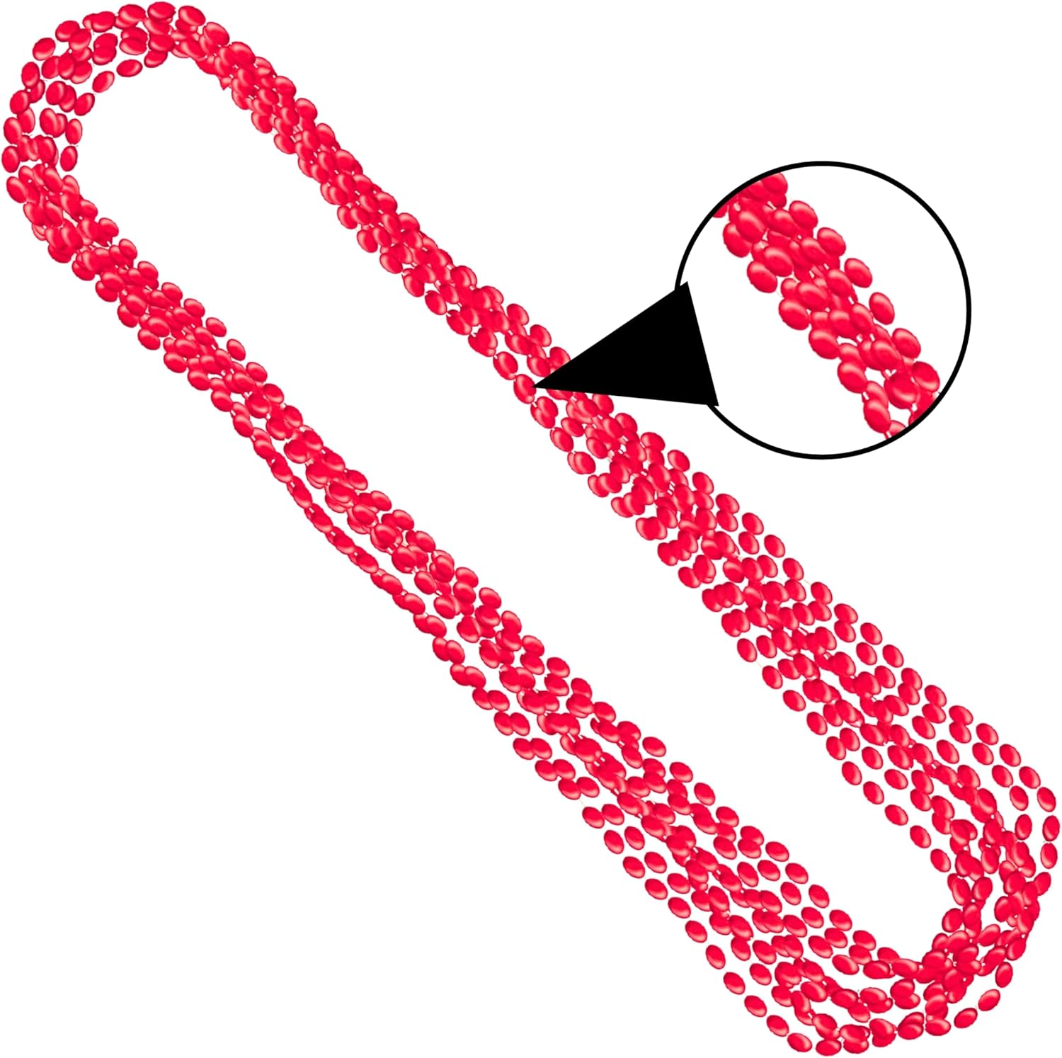 Amscan Metallic Necklace, Red, 8 Pieces