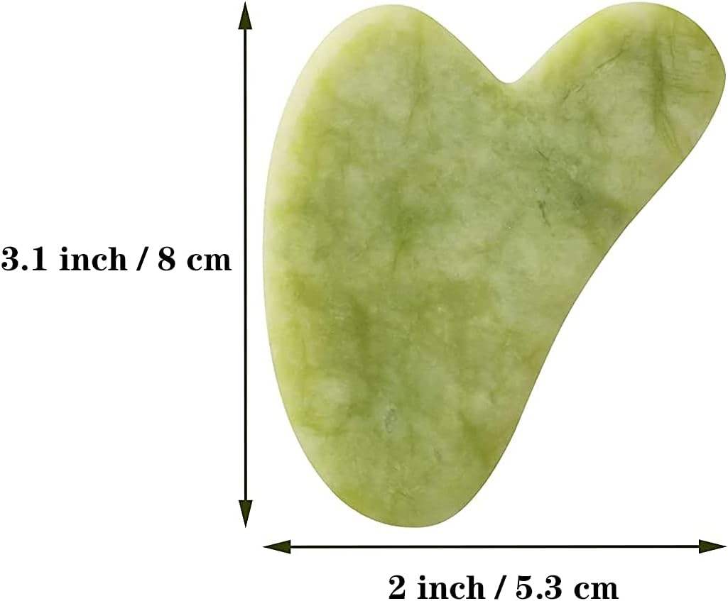 Gua Sha Massage Tool for Facial and Body Massage, Jade Gua Sha Tool Green Aventurine, Made of Pure Natural Jade Stone（1 Pcs） image number 1