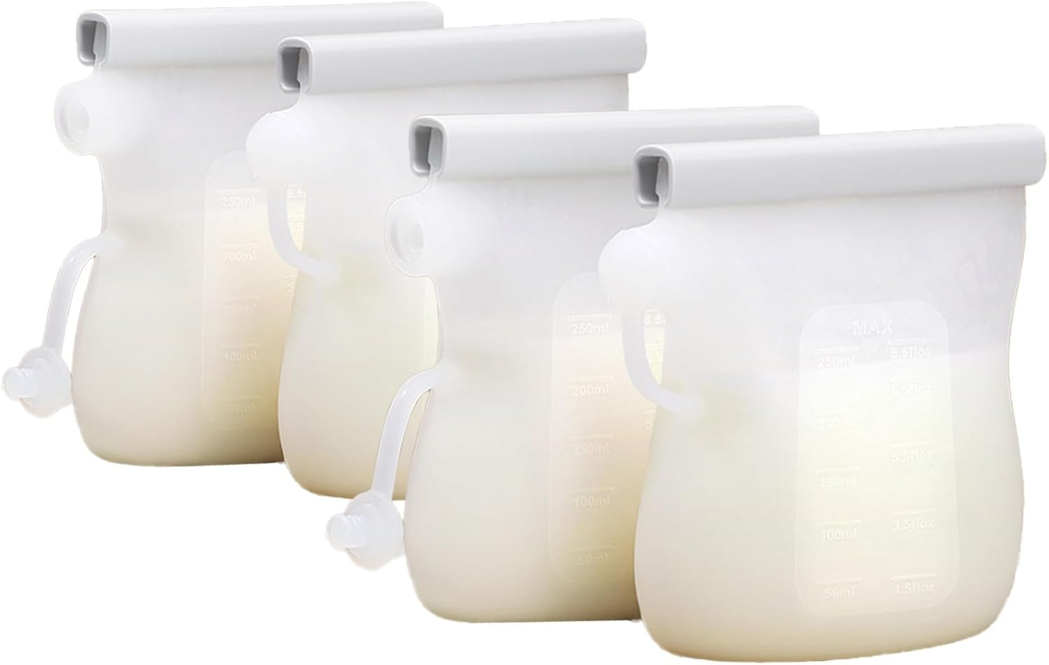 Breast Milk Storage Bags, Food Grade Silicone, Reusable, BPA Free, 250Ml, 4 Pack image number 6