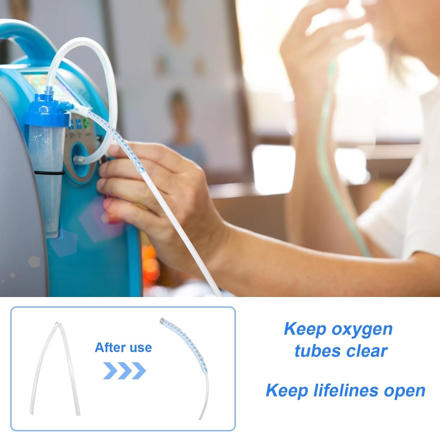 10 Pcs Oxygen Tube Support,Crimp Straightener for Oxygen Hose Supports,Keep Oxygen Hose from Kinking Compatible with Oxygen Concentrator, Portable Oxygen Hose Nasal Cannula Oxygen Tubing Accessories image number 6