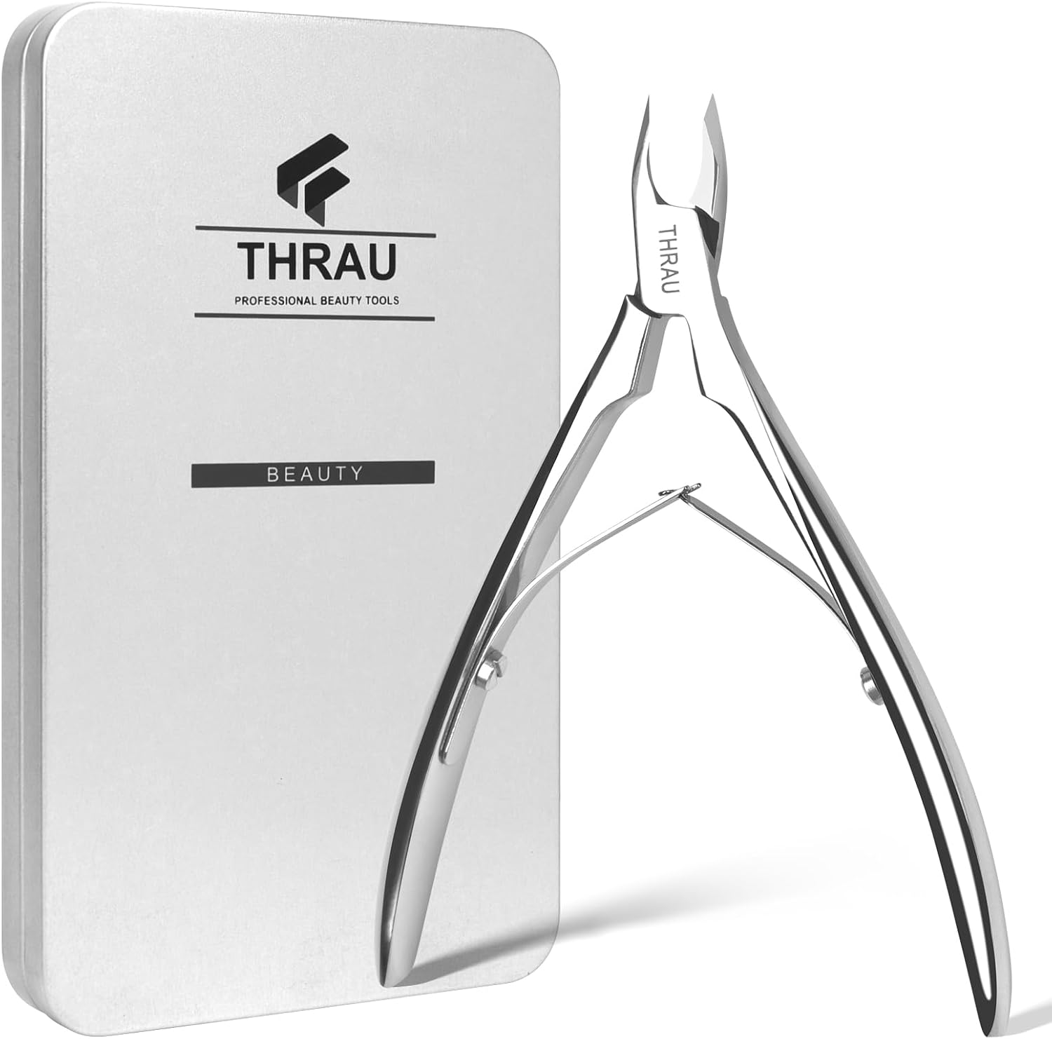 THRAU Cuticle Trimmer for Manicure and Pedicure, Stainless Steel Cuticle Remover Cuticle Nipper, Precise Pointed Tip Grooming Kit for Trim Nail and Dry Skin image number 2