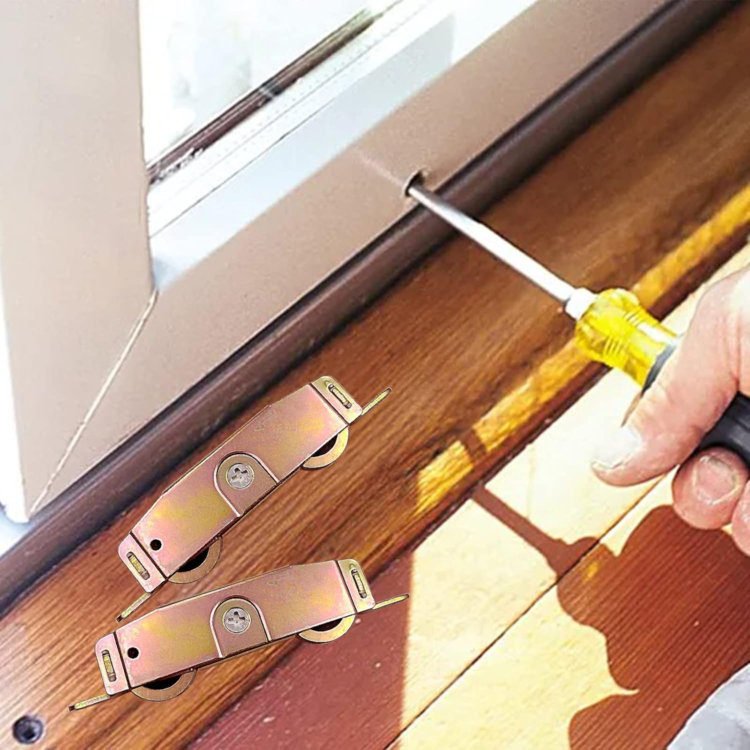 Sliding Patio Door Roller Assembly for Truth Part #31761A, Jeld Wen, Milgard, Marvin, Peachtree, Caradco, 1-1/4" Steel Ball Bearing, Side Adjustable, 2 Pack image number 6