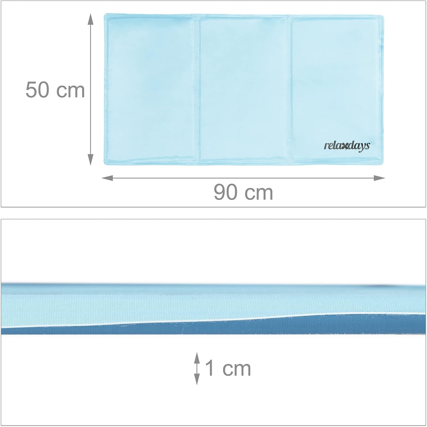Relaxdays Self-Cooling Dog Mat, 50 X 90 Cm, Wipeable, Gel Pad, Cooling for Animals, Light Blue image number 3