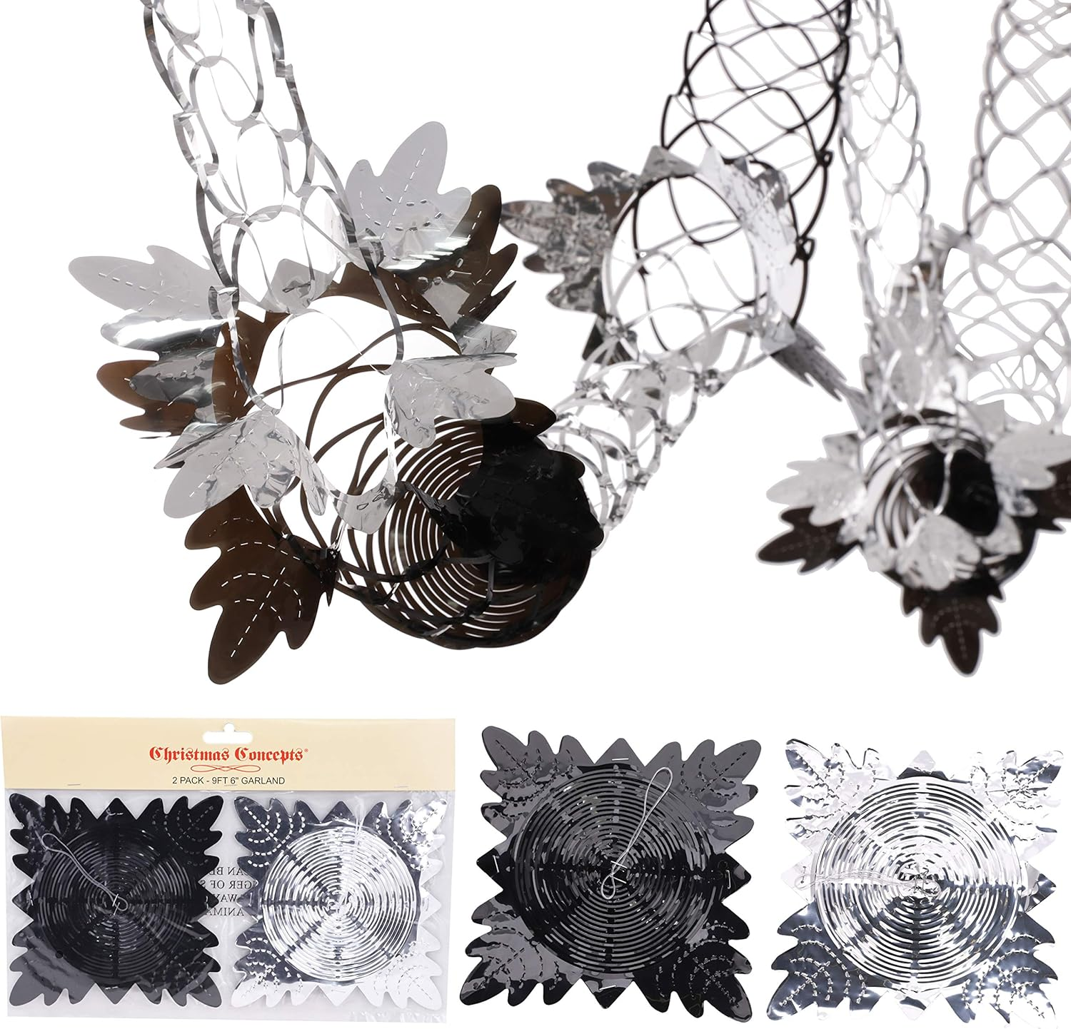 Christmas Concepts&reg; Pack of 2 9Ft Garland Festive Hanging Decorations - Rose Gold