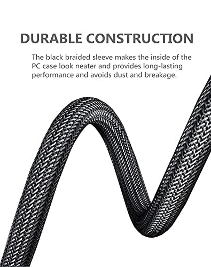 2 Pack 4-Pin PWM Fan Splitter Cable, Sleeved Braided Adapter Computer PC Power Extension Cable 1 to 4 Converter for ATX Case 4-Pin/3-Pin Cooling image number 4