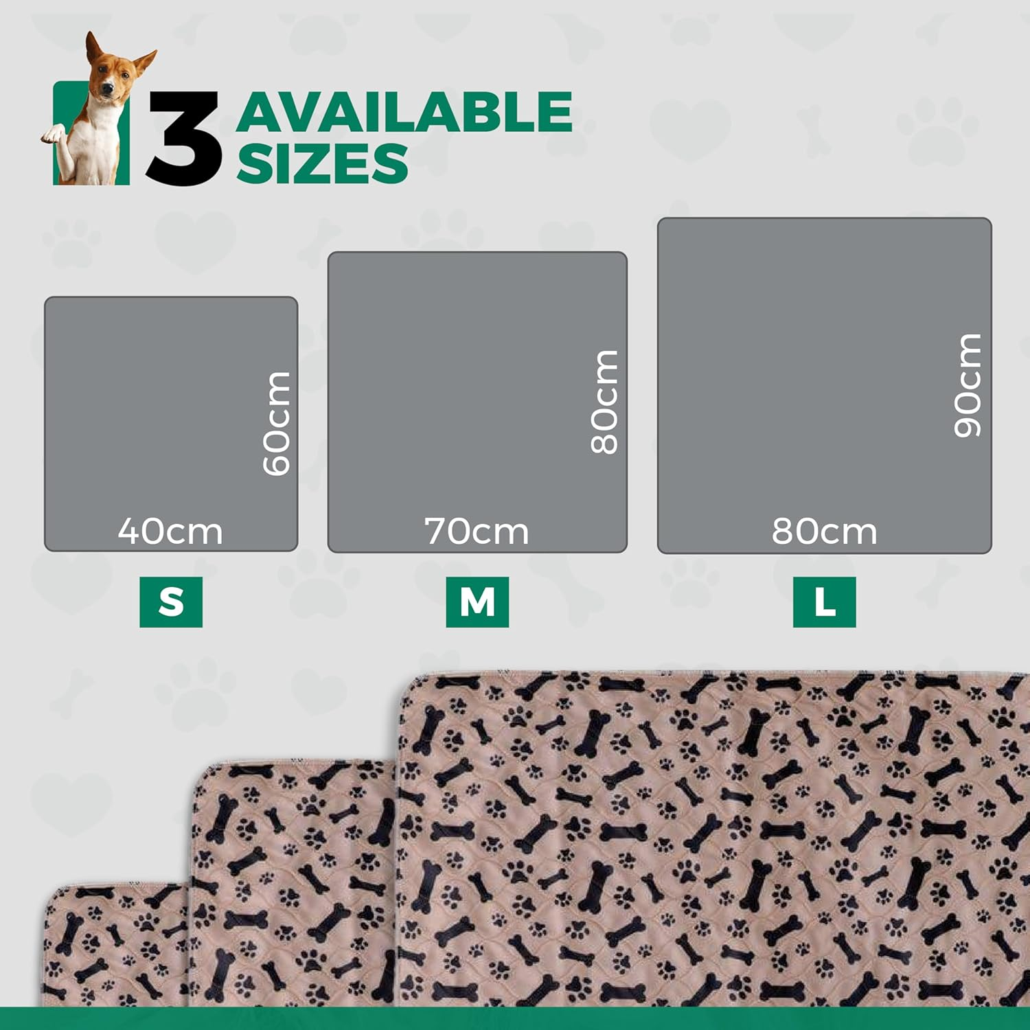 Coffee Reusable Puppy Pads - Accident Proof - Ultra Absorbent - Washable Dog Pee Pads - Multi-Purpose Protection - Waterproof Dog Mats for Floors - Small (S) image number 4