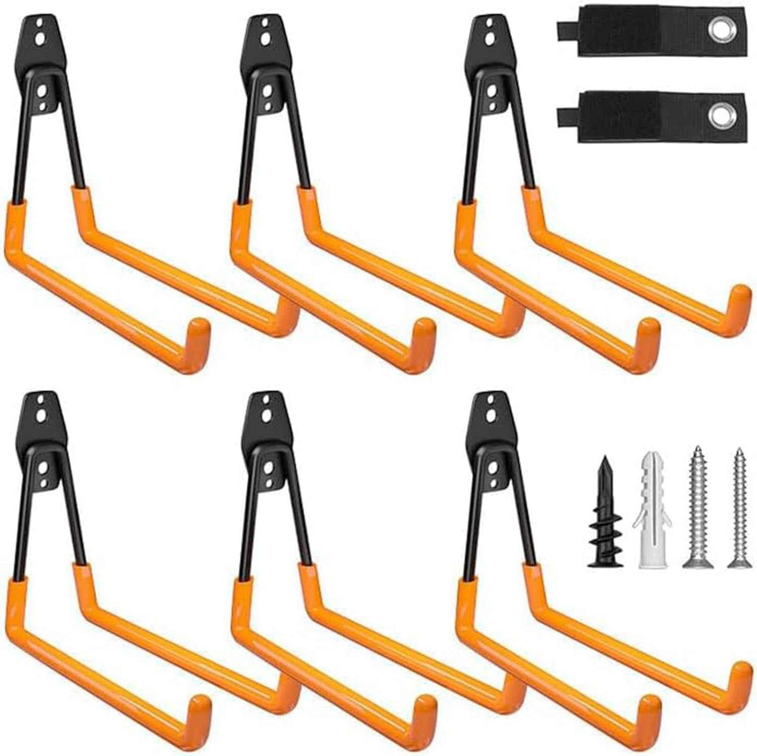 Garage Hooks Heavy Duty 14 Pack Wall Mount Storage Hangers with Mop Broom Holders and Extension Cord Holder Organizer for Power Tool Garden Tool Utility Ladder Hose