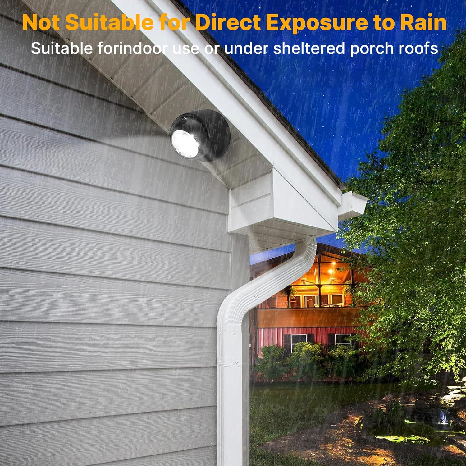 Rhoyee Operated Motion Sensor Lights Outdoor, 2 Pack Wireless LED Security Spotlight, 100 Lumens, IP44 Waterproof, 360&deg; Adjustable, Auto On/Off Wall Lights for Porch, Garage, Stairs, Hallway image number 4