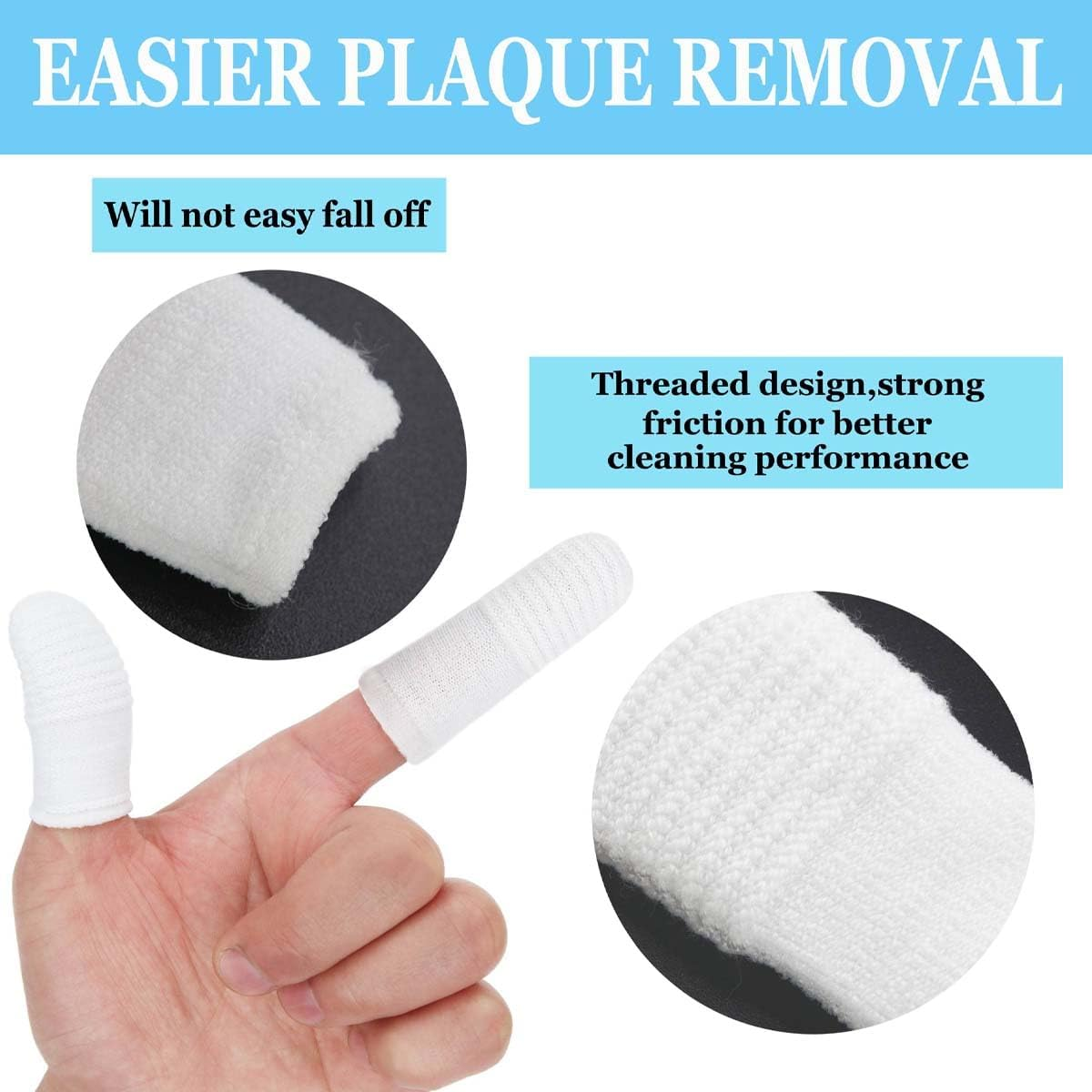 Pack of 6 Pet Finger Toothbrush, Dog Toothbrush, Reusable, Finger Cots Dog Dental Care Made of Knitted Fabric, Anti-Plaque Finger Dog, Efficient and Clean Pet Toothbrush image number 1