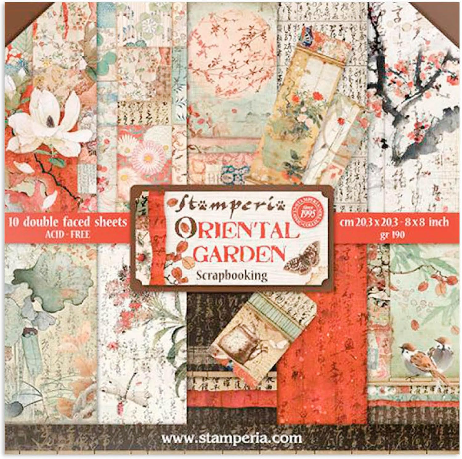 STAMPERIA International, KFT Paper PAD 8X8 10PK Oriental G, 20.3 X 20.3 (8" X 8"), Multicoloured image number 2