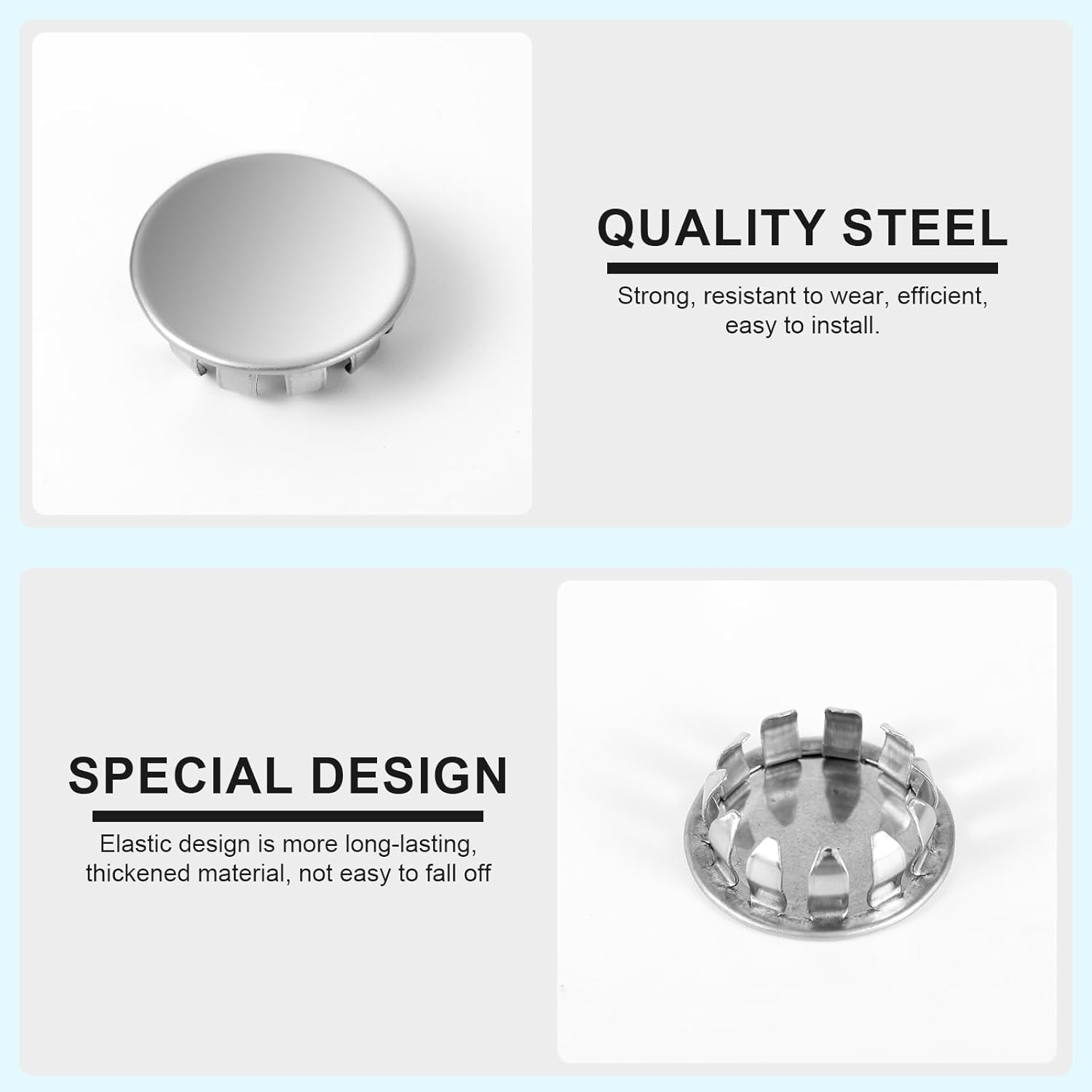 20Pcs Seal Electrical Box Knockout, Removable Electrical Box Knockout round Electrical Panel Knockout Plugs Stainless Steel Knockout Seal for Conduit Pipe (1/2In) Closure Unused Electric Box Outlets image number 3