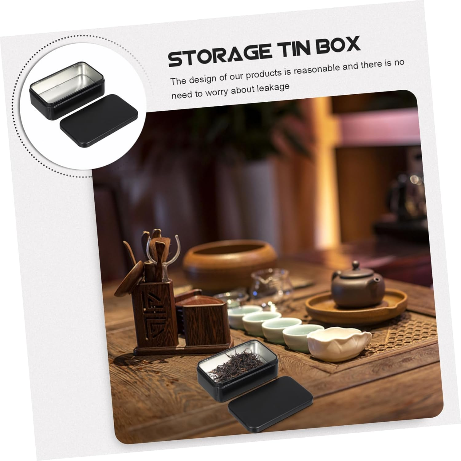 Mikinona 4Pcs Sealed Iron Tea Storage Canisters Mini Matte Metal Tea-Leaf Containers Practical Jar Set for Kitchen and Home Organization image number 6