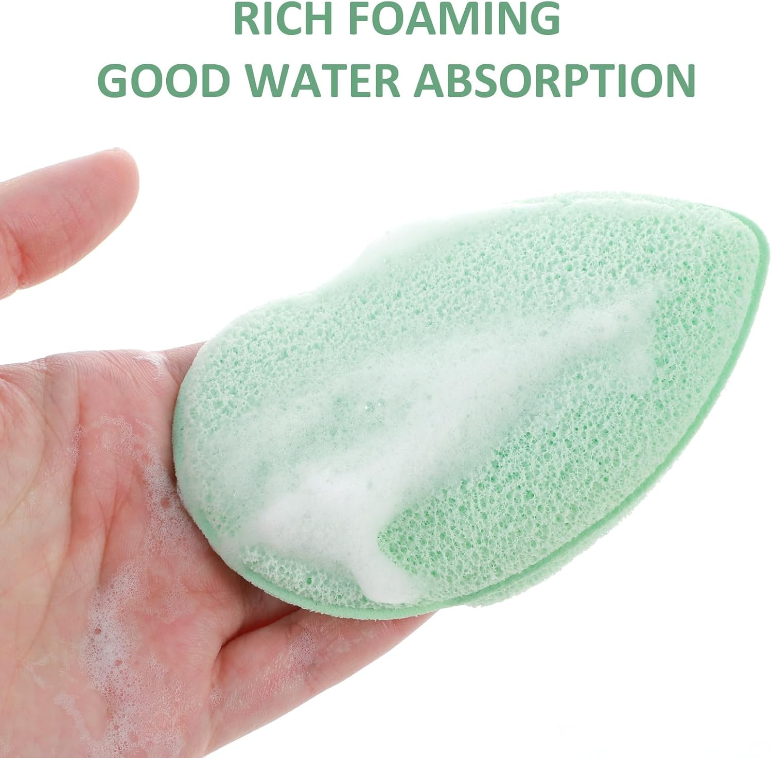 2 PCS Facial Sponge Konjac Glove Bath Sponge Gentle Exfoliating Pads Wash Reusable Puff for Daily Face Deep Pore Cleansing Blackheads Dead Skin, Makeup Remover (Gray, Green) image number 5