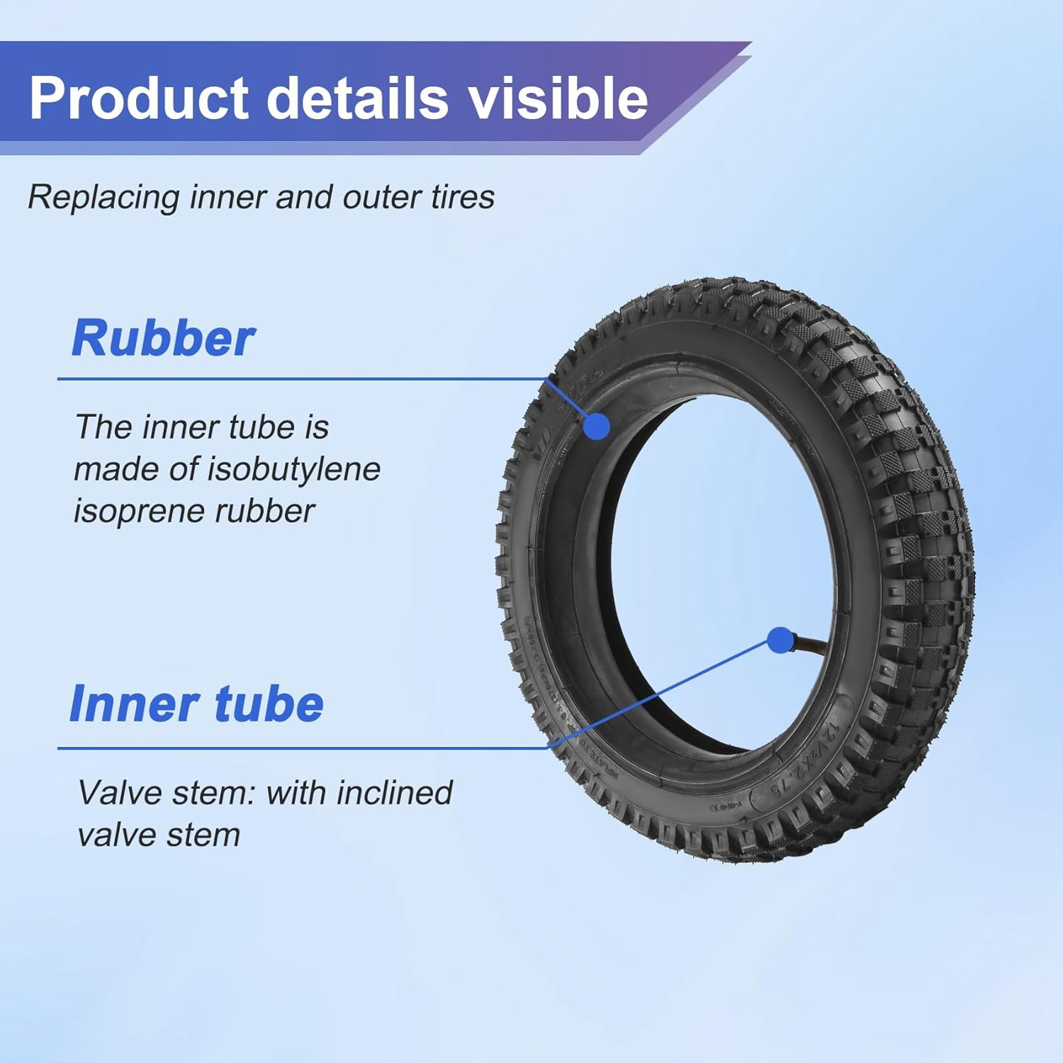 12 1/2 X 2.75 Tyre 12.5 X2.75 Tire for 49Cc Motorcycle Mini Dirt Bike Tire MX350 MX400 Scooter(Inner & Outer Tire) image number 6