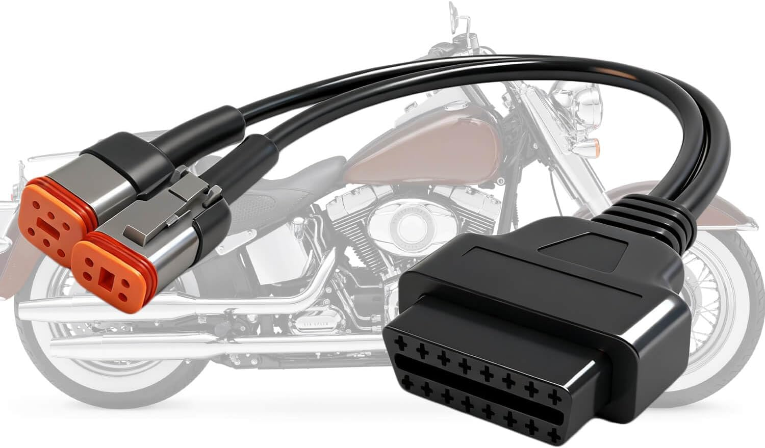 OBD2 Cable Fit for Harley Davidson Models, 4Pin+6Pin 2 in 1 Motorcycle OBD Scanner Adapter,Obd Connector Work with Many Motorcycle Diagnostic Tool, 12" Cable image number 5