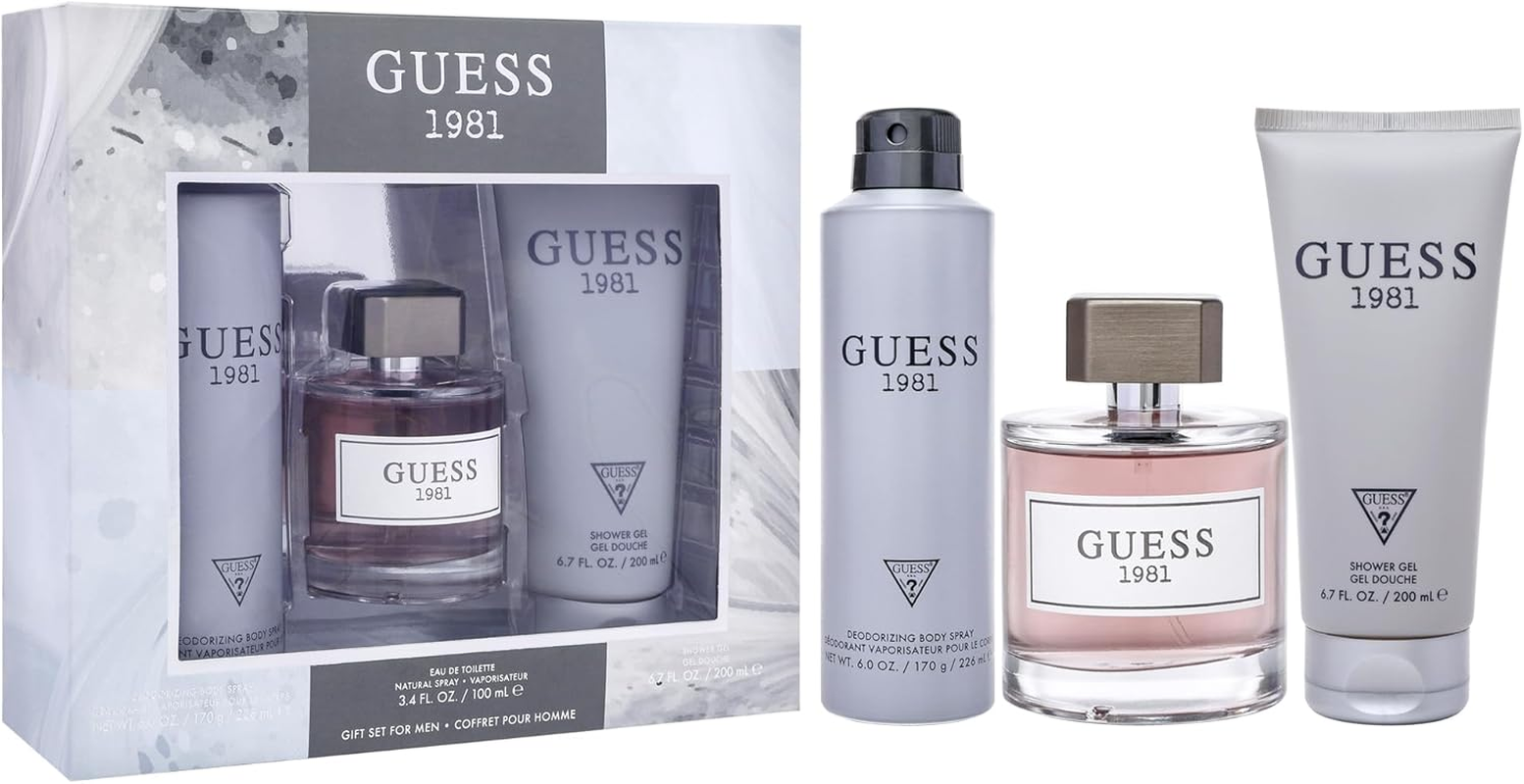 Guess 1981 by Guess for Men - 3 Pc Gift Set 3.4Oz EDT Spray, 6Oz Deodorant Body Spray, 6.7Oz Shower Gel image number 6
