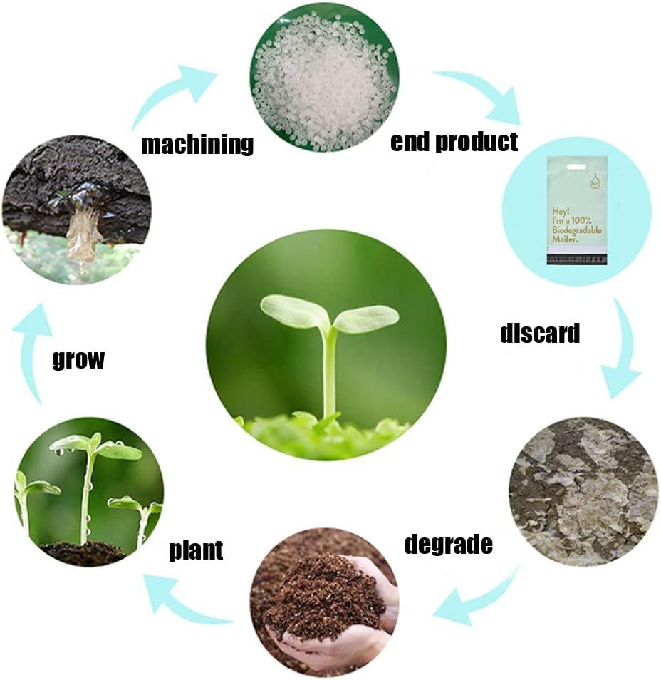 10X13 Inches 100% Biodegradable D2W Poly Mailers with Handle, 50Pcs Mint Compostable Envelopes Shipping Bags, Eco Friendly Waterproof Stretchable Self Sealing Mailing Bags image number 1