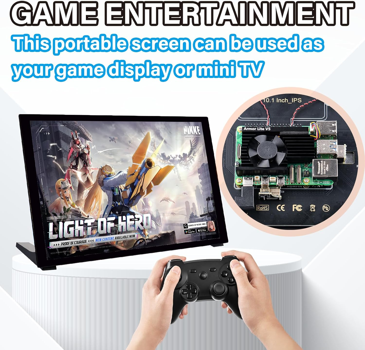 Geeekpi 10.1 Inch Capacitive Touchscreen HDMI Monitor for Raspberry Pi - IPS 1280X800 LCD Display with Dual-Speaker and Mount Hole for Pi 5/4B/3B+/3B/B+ Board image number 4