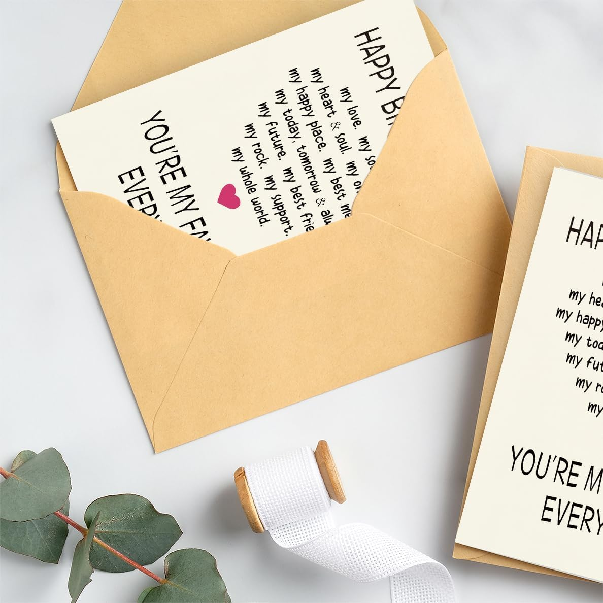 Funny Birthday Card & Gifts for Men Husband Boyfriend Him, Happy Bday Card (Red Heart 2) image number 3