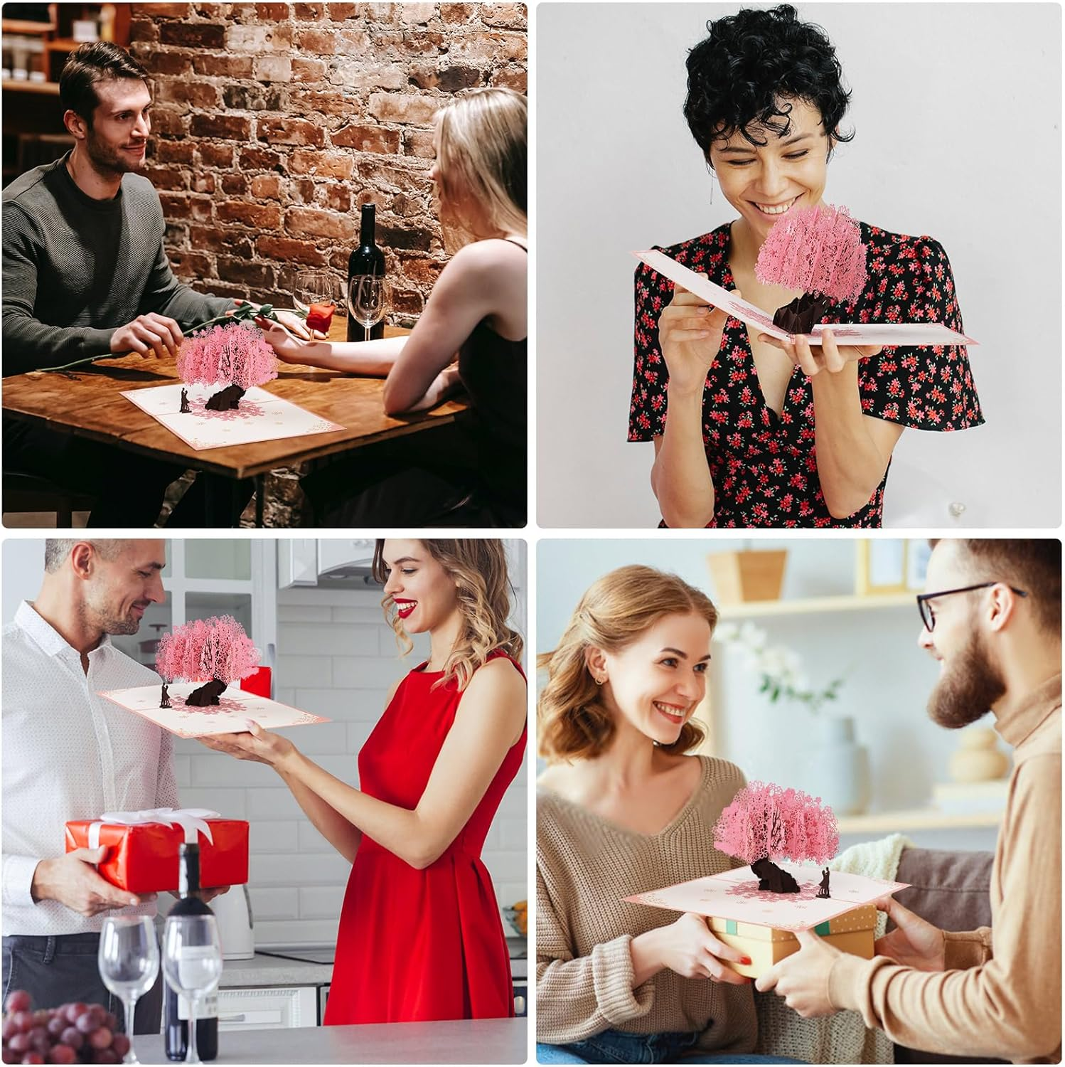 Pop up Wedding Card, Geeric 3D Proposal Card Popup Anniversary Love Card Romantic Valentine'S Day Greeting Card with Envelope Wedding Invitation Card Love Tree Paper Card for Her Him Lovers image number 6