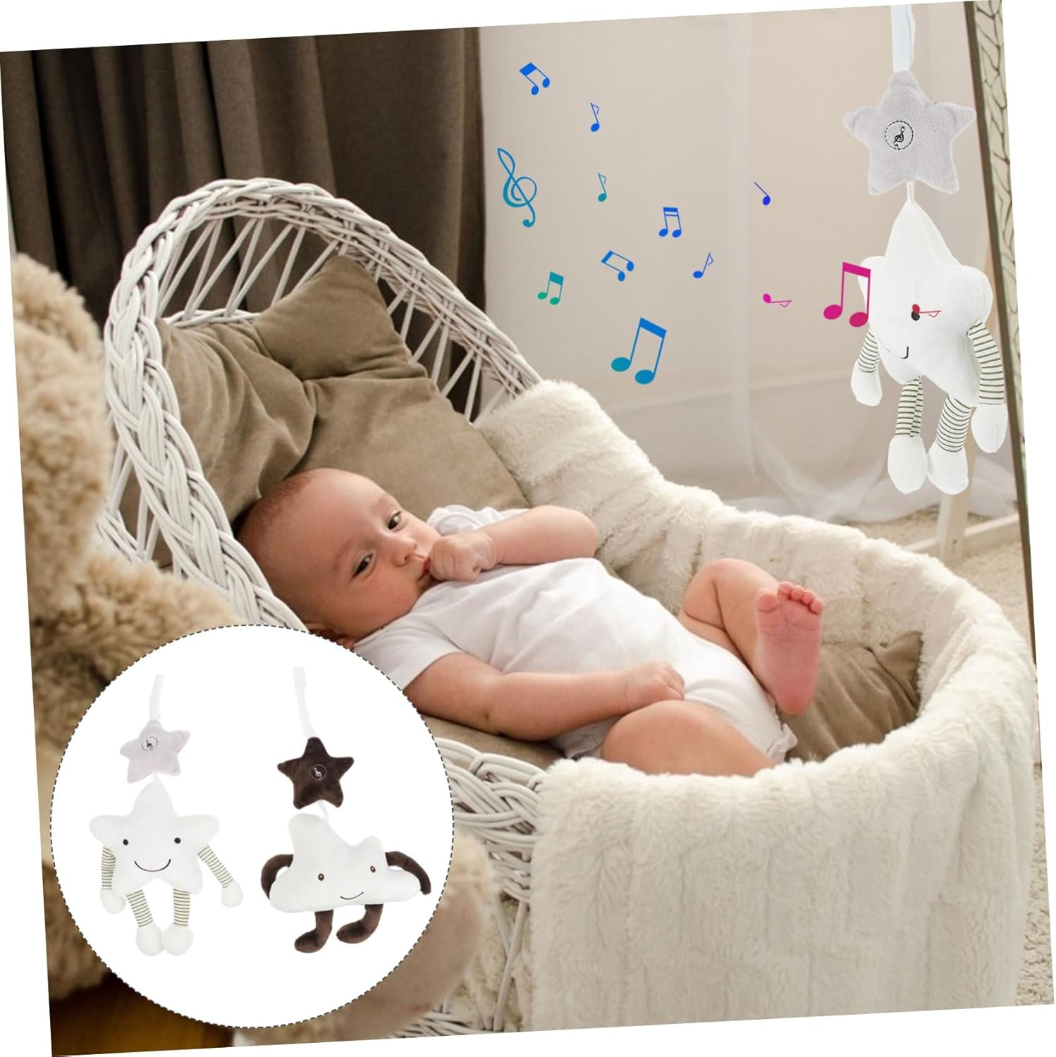 2Pcs Cloth Pendant for Crib Adorable Nursery Ceiling Ornament Hanging Crib Pendant Ornament and Nursery image number 6