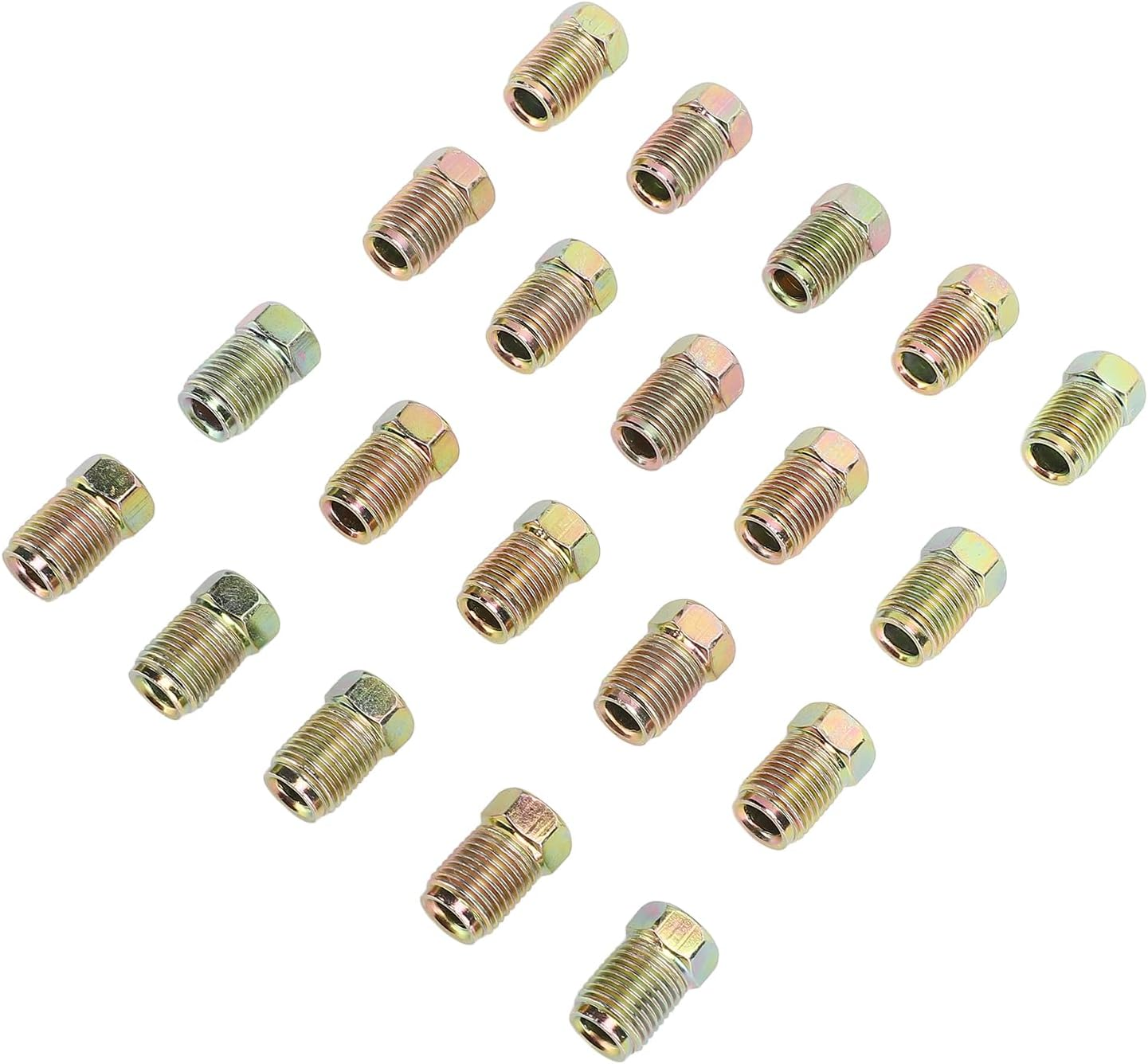 20 Pcs Brake Line Nuts Fittings, M10 X 1Mm Universal Rustproof Metric Invert Flares Fittings for 3.16 Inch Brake Line Tube