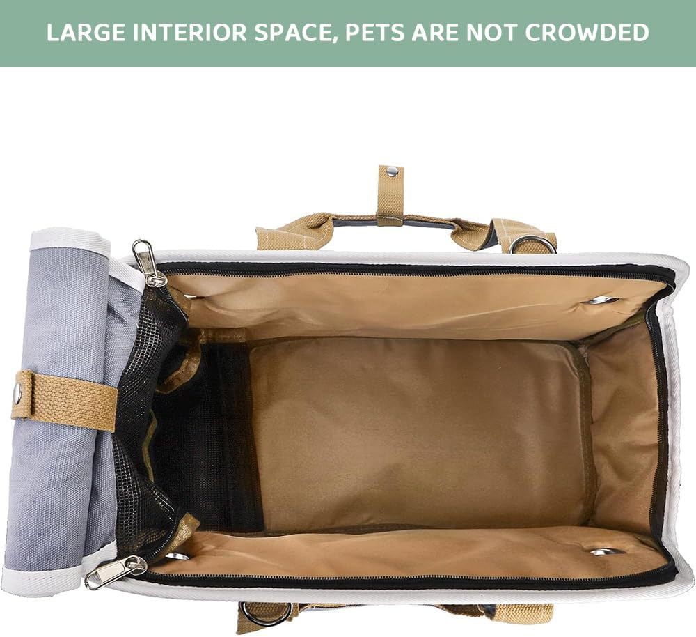 Collapsible Pet Carrier for Cats & Small Dogs up to 15&ndash;16 Lbs &ndash; Airline Approved Soft-Sided Travel Bag, Portable Design, Shoulder Strap, and Breathable Fabric for Outdoor or Indoor Use (Grey) image number 2