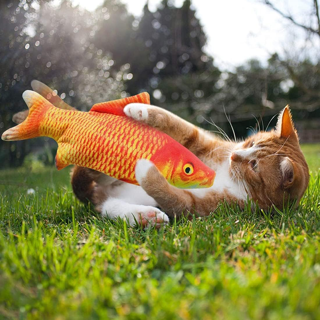Floppy Fish Cat Toy, 2 Pack 11&rdquo; Realistic Electric Cat Fish Toy Catnip Toys, Funny Floppy Pets Pillow Chew Bite Kick Supplies for Indoor Cat Kitten Kitty/25/2047 image number 4