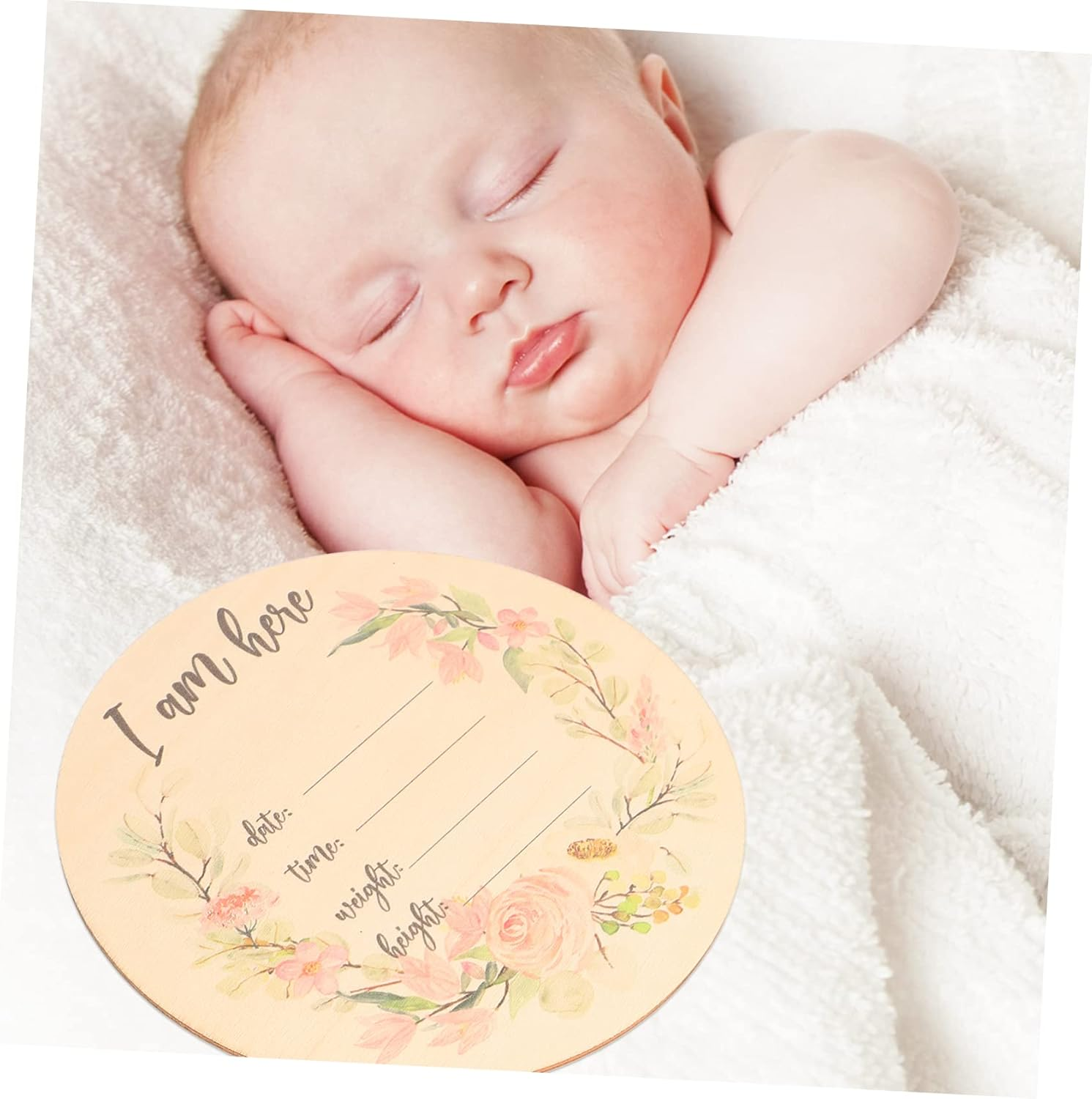 6Pcs Wooden Birth Announcement Name Sign Newborn Milestone Cards for Birth Announcement image number 3
