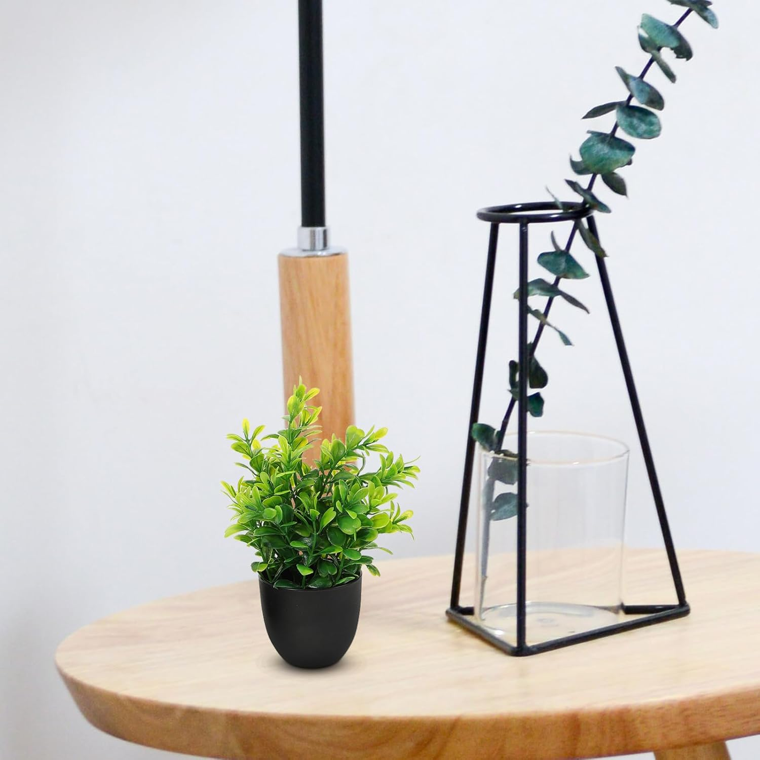 VANZACK 4Pcs Potted Artificial Plastic Plants Mini Faux Plant with Black Pots Faux Succulents Plants Indoor Fake Desk Plant for Home and Office Desktop Decor