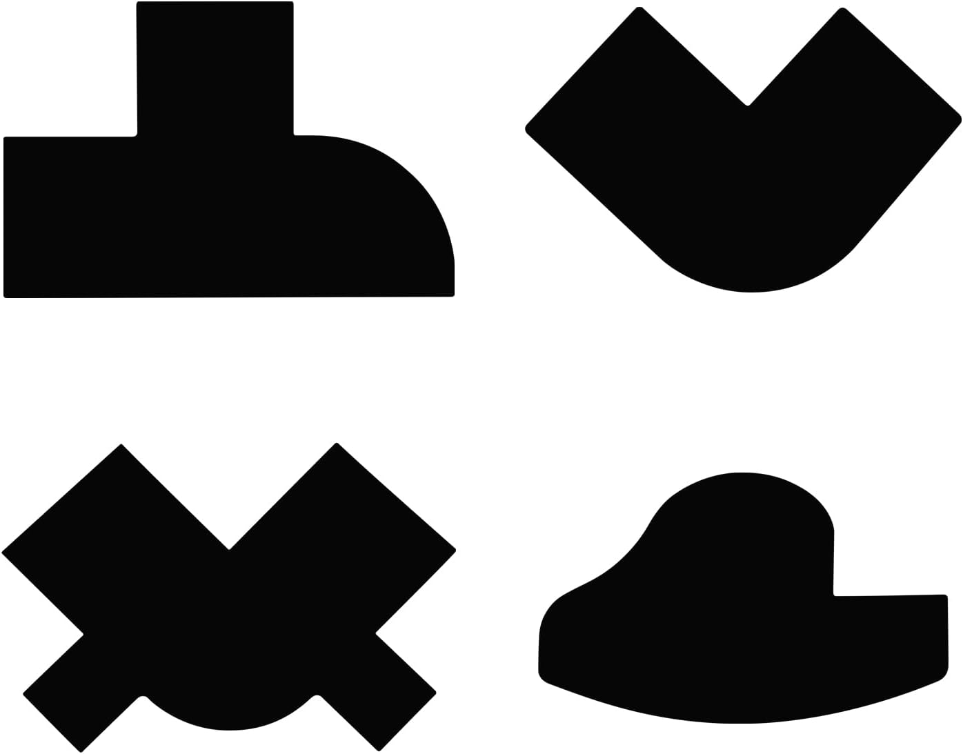 4 Shapes Enhancement Barber Card for Hair Cutting,Enhancements Barber Spray Hairline Card,Beard Shaping Tool,Design Tool Set(4 Pack) image number 5