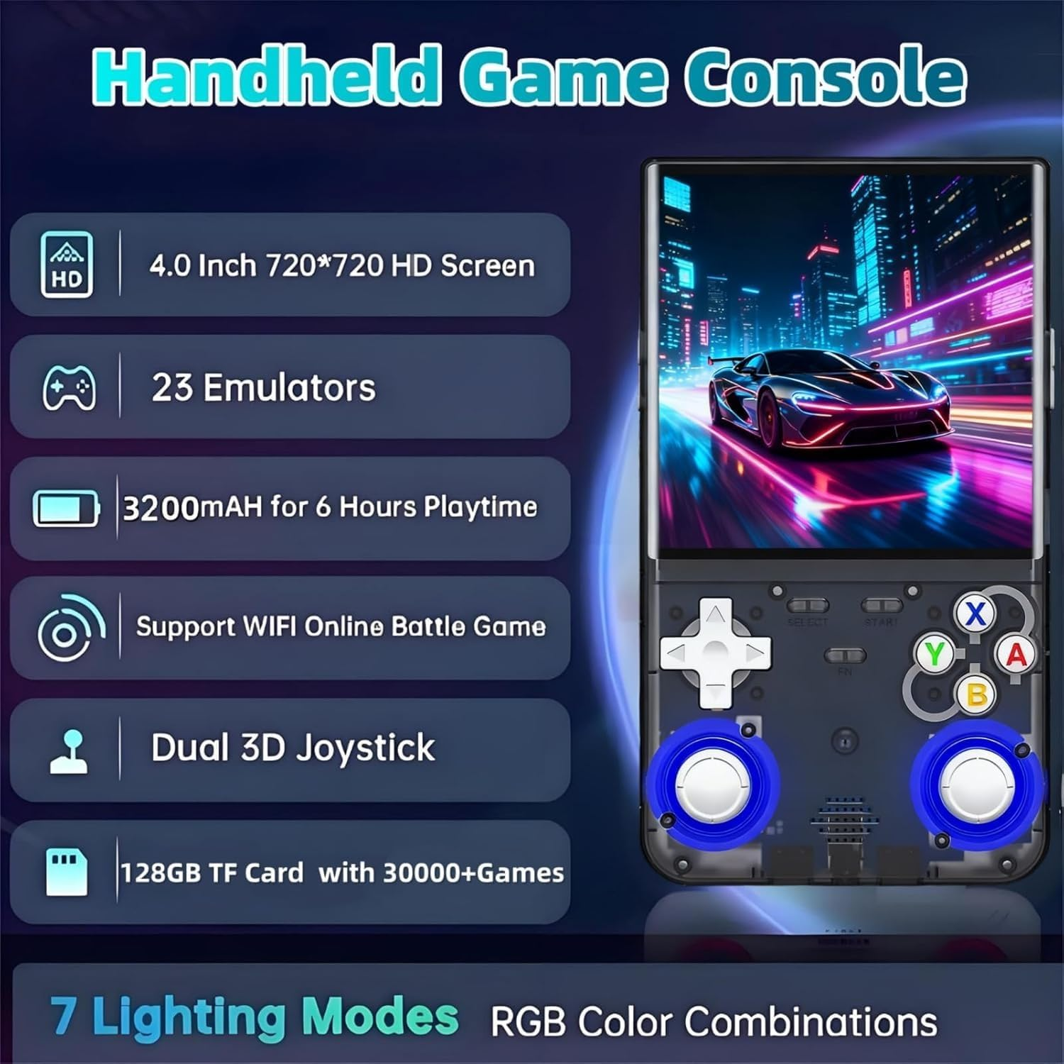 R36 Ultra Retro Game Console 2026 Model with 128GB, 4-Inch IPS Screen, over 30K Retro Games Mini Video Games Handheld Console, Supports 23 Emulators, Linux-Based Retro Gaming Console (Black)