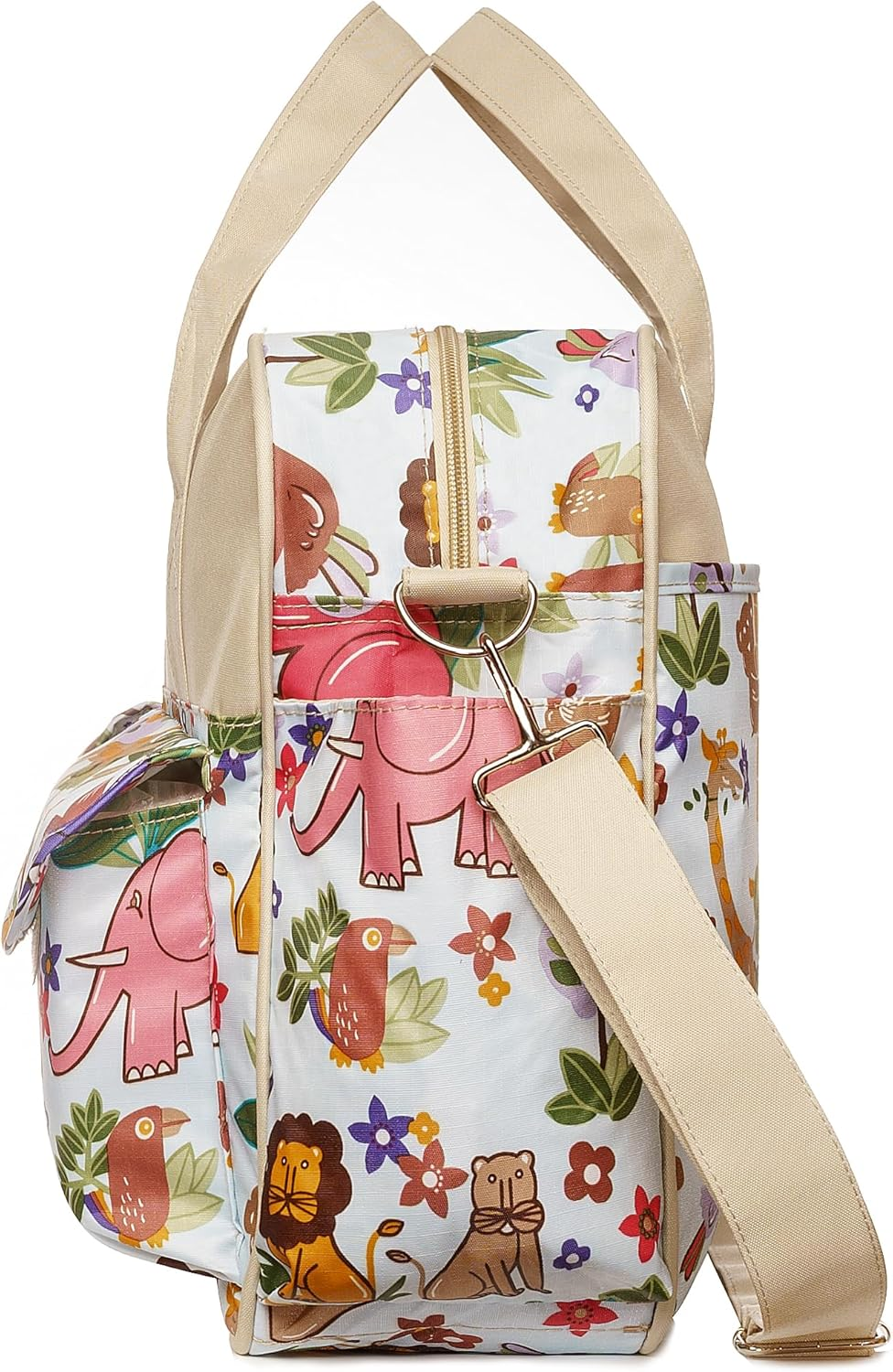 Diaper Bag Women Tote Bag Nylon Nappy Bag Durable Shoulder Bag Pregnant Handle Bag, Multi, Large, Animal, Large