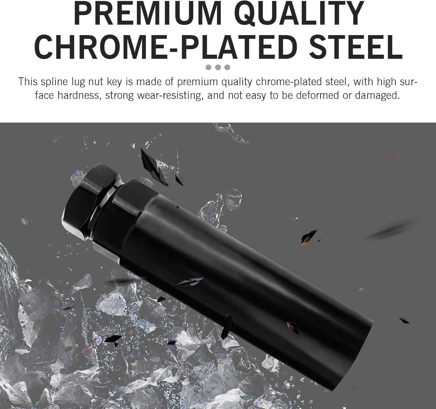 Zikefest Large 6 Spline Lug Nut Socket, Fuel Rim Lug Nut Lock Removal, Wheel Lock Key Replacement for Aftermarket 6 Spline Lug Nut, for 21 Mm (13/16 Inch) & 22 Mm (7/8 Inch) Hex Socket Wrench image number 3