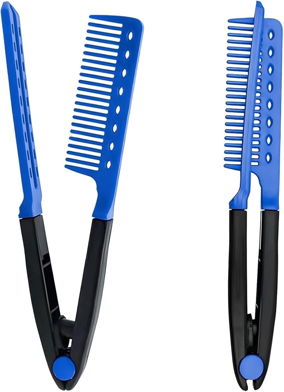 Loogujuzao 2 Pcs Straightening Combs &ndash; Detangling & Smoothing Hair Styling Comb for Firm Grip & Frizz-Free Styling (Purple)